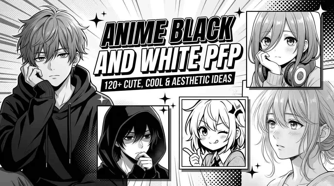 Anime-Black-and-White-PFP-120+ Cute, Cool & Aesthetic Ideas