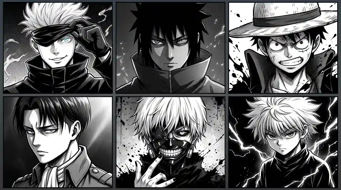 Popular-Anime-Characters-for-Black-and-White-PFPs-3